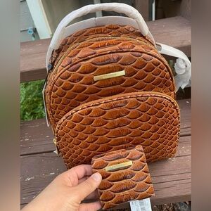 Brahmin Backpack Honey Brown Saratoga and matching wallet
